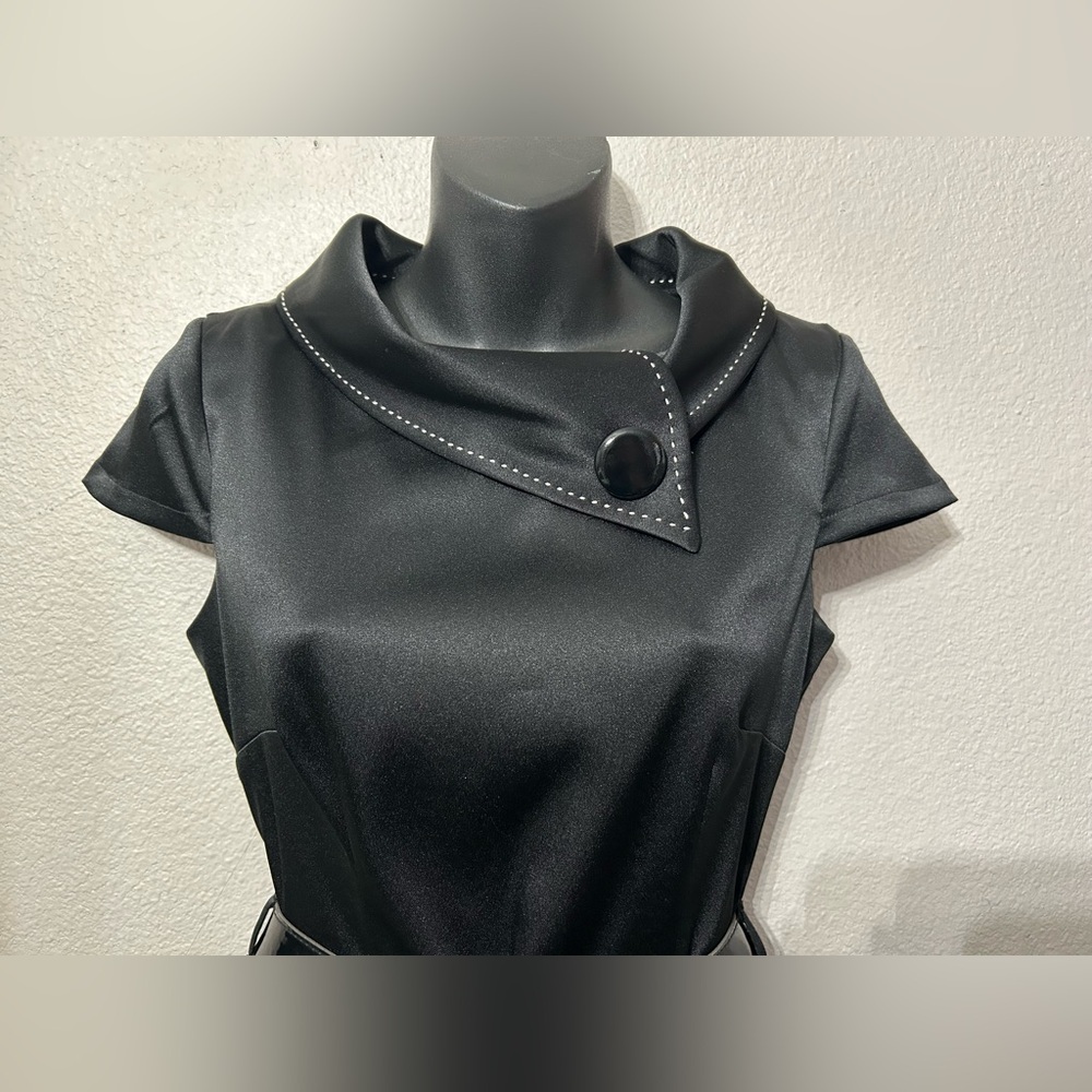 London Times Black Dress Size 4 - Picture 13 of 15